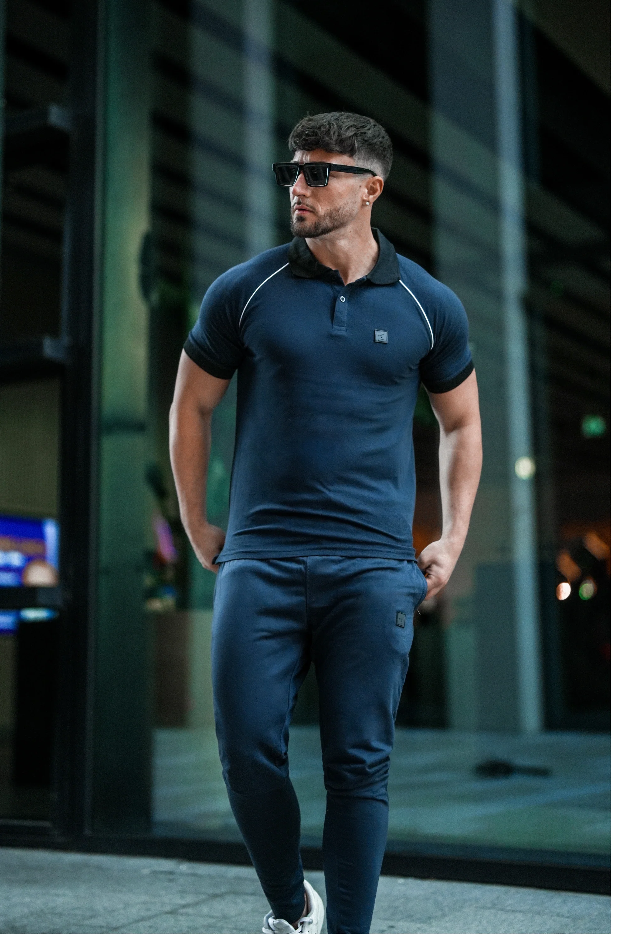 Speed Navy Polo Tracksuit - Image 2